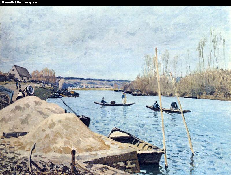 Alfred Sisley Seine bei Port Marly, Mit dem Sandhaufen